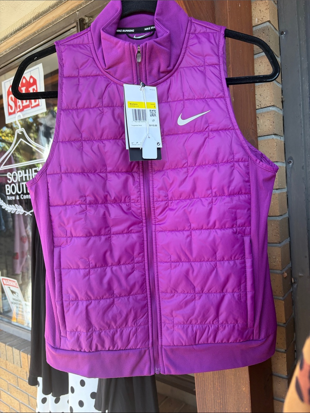 Nike Women's Magenta Quilted Sleeveless Vest